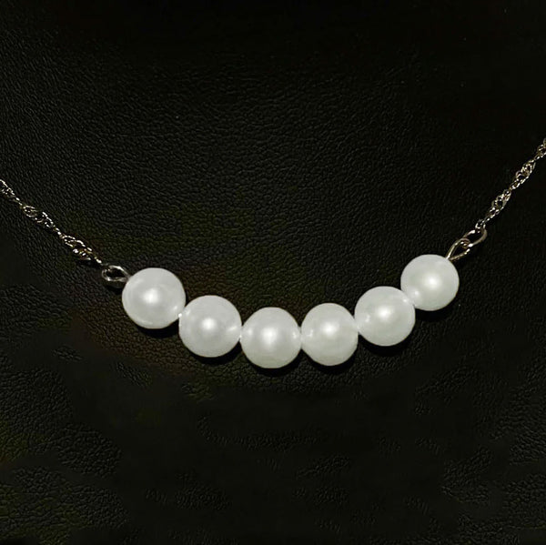 collier avec 6 perles d'eau douce Pendant  bijoux femme