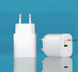 Chargeur mural UE USB Type C Recharge PD 20W compatible pour iPhone certifiée MFi,CE